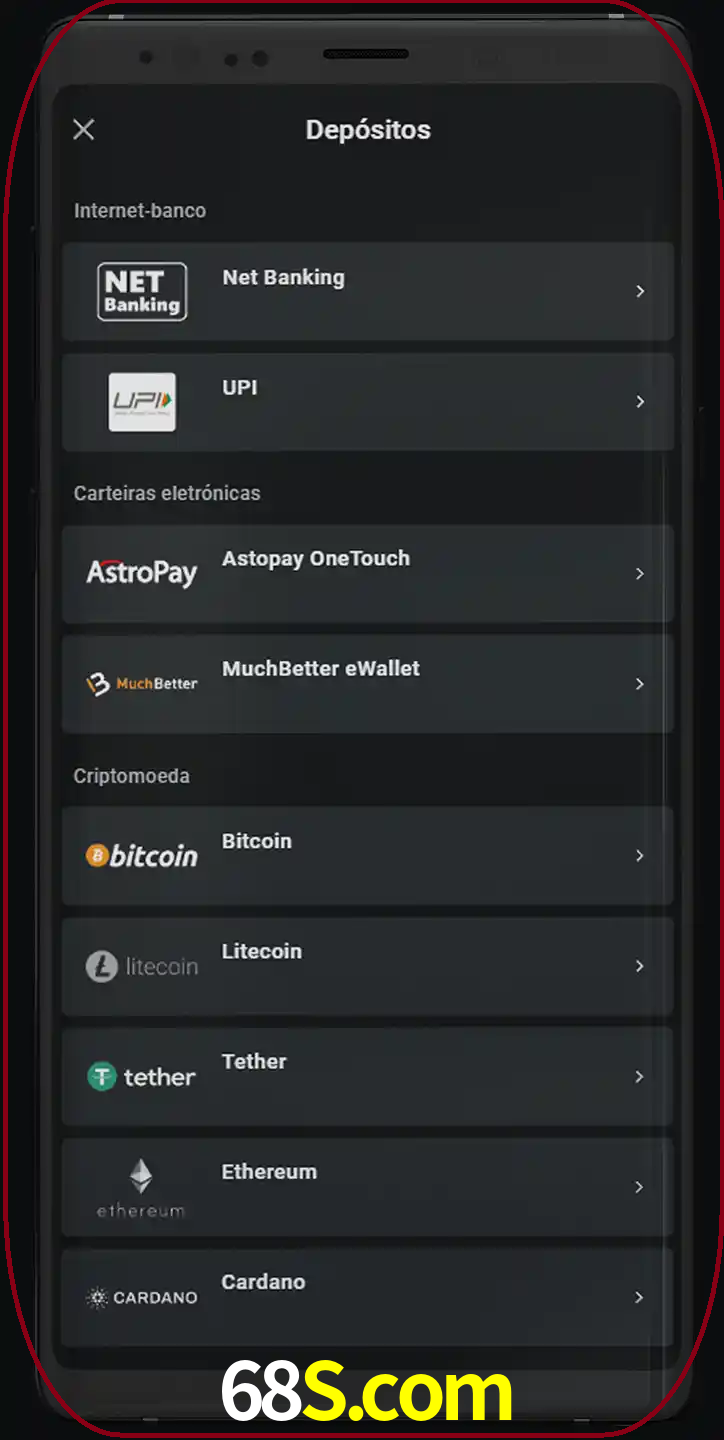 Você pode usar métodos alternativos de depósito.